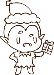 Festive Vampire Charcoal Drawing