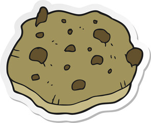 sticker of a cartoon chocolate chip cookie
