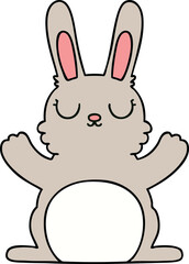 hand drawn quirky cartoon rabbit