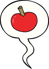 cartoon apple with speech bubble