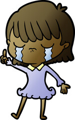 cartoon woman crying