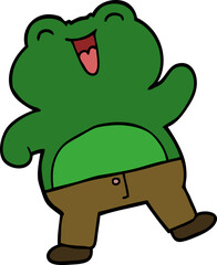 funny cartoon doodle frog