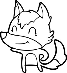 friendly cartoon wolf