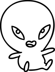 cute line doodle of an alien
