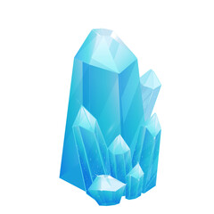 Crystal Set. Healing Transparent Healing Quartz. Blue Gradient Transparent Bright Gemstone. The Magic Stone
