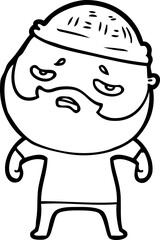 cartoon worried man with beard
