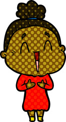 cartoon happy old lady