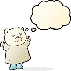 funny cartoon polar bear with thought bubble