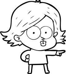 cartoon girl pouting