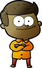 Obraz premium cartoon happy man