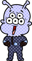 happy cartoon alien