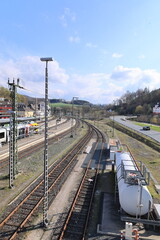 Blick auf den Bahnhof der Gemeinde Finnentrop im Sauerland
