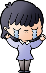 cartoon woman crying