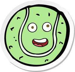 sticker of a cartoon tennis ball