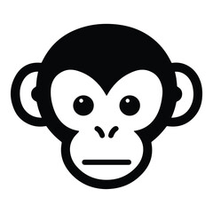 Monkey Face Flat Icon Isolated On White Background