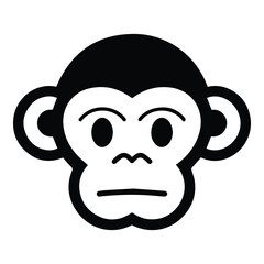 Monkey Face Flat Icon Isolated On White Background