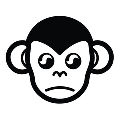 Obraz premium Monkey Face Flat Icon Isolated On White Background