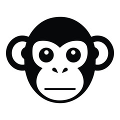 Monkey Face Flat Icon Isolated On White Background