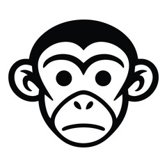 Monkey Face Flat Icon Isolated On White Background