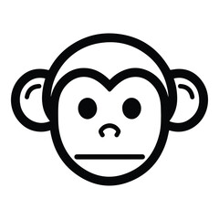 Monkey Face Flat Icon Isolated On White Background