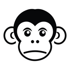 Monkey Face Flat Icon Isolated On White Background