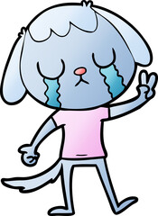 cute cartoon dog crying