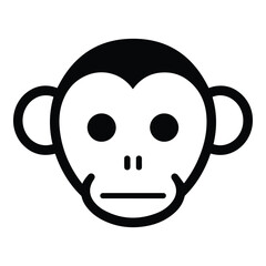 Monkey Face Flat Icon Isolated On White Background