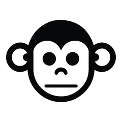 Naklejka premium Monkey Face Flat Icon Isolated On White Background