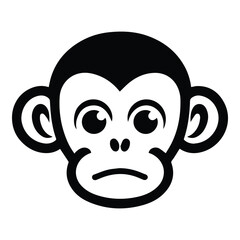 Monkey Face Flat Icon Isolated On White Background