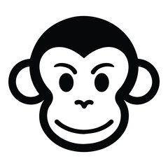 Monkey Face Flat Icon Isolated On White Background