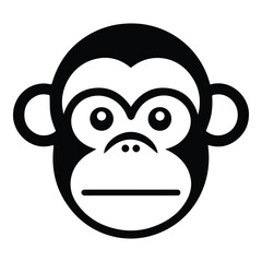 Monkey Face Flat Icon Isolated On White Background