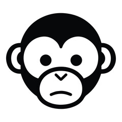 Monkey Face Flat Icon Isolated On White Background