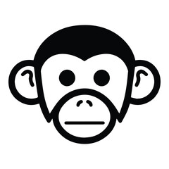 Monkey Face Flat Icon Isolated On White Background