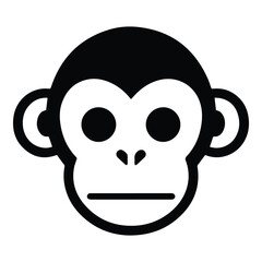 Monkey Face Flat Icon Isolated On White Background