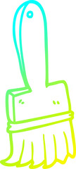 cold gradient line drawing of a cartoon paint brush
