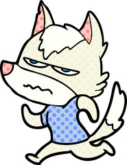 cartoon annoyed wolf