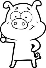 happy cartoon pig