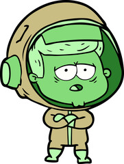 cartoon tired astronaut