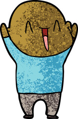 happy cartoon bald man