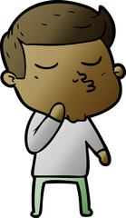 cartoon model guy pouting