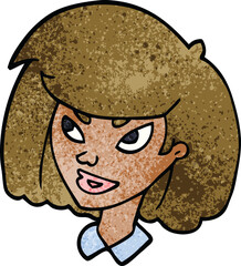 cartoon doodle face of a girl