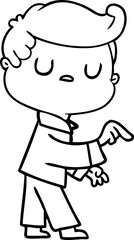 cartoon aloof man pointing finger
