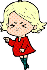 cartoon angry woman