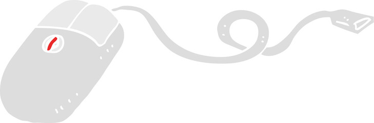 flat color illustration of computer mouse