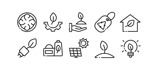 Alternative energy. Line icon, black, alternative energy icons. Vector icons
