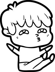 cartoon curious man