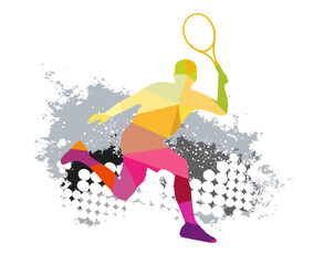 Tennis sport graphic for use as a template for flyer or for use in web design.