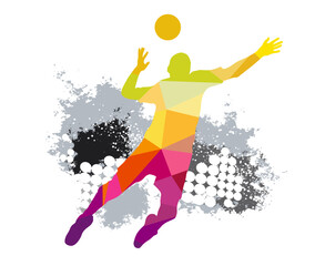 Volleyball sport graphic for use as a template for flyer or for use in web design.