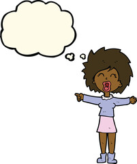 cartoon stressed out woman talking with thought bubble