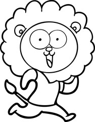 happy cartoon lion